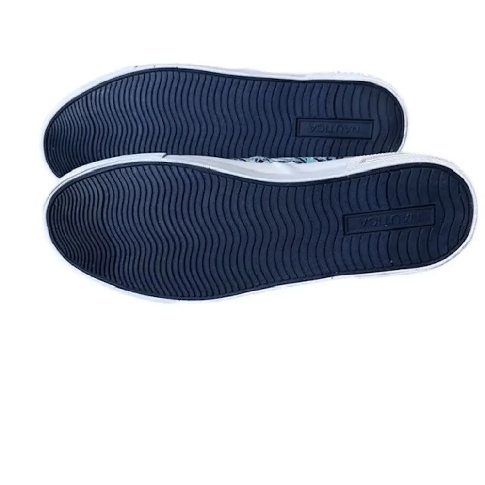 NWT Nautica Candler Canvas Slip On Shoes in Navy Palm Print Men's Size 9‎